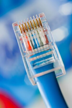 Internet wire close up on a blur background