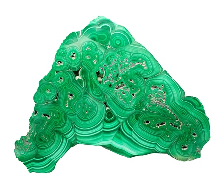 malachite stone isolated on white background