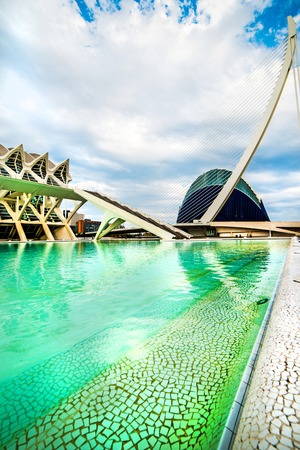 VALENCIA - APRIL 24, 2014: Designed by Santiago Calatrava and Felix Candela, the project underwent the first stages of construction in July 1996 and the finished "city" was inaugurated April 16, 1998のeditorial素材
