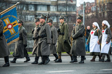 Warsaw, Poland - November 11, 2014 : Celebrating the 25th anniversary of the independence of Poland,...