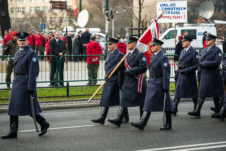 Warsaw, Poland - November 11, 2014 : Celebrating the 25th anniversary of the independence of Poland,...