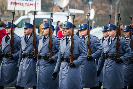 Warsaw, Poland - November 11, 2014 : Celebrating the 25th anniversary of the independence of Poland,...