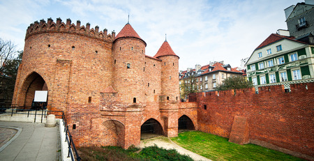 Barbican fortress in the historic center of Warsawのeditorial素材