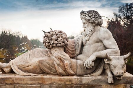 statue near Lazienki palace in Lazienki Park, Warsaw.