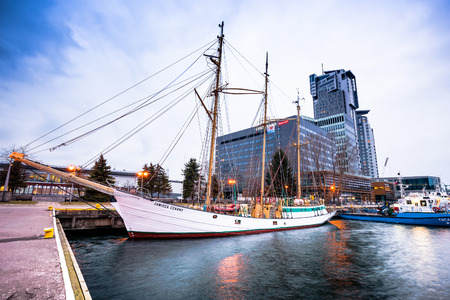 Gdansk, Poland - March 15, 2014: Dar Pomorza famous polish ship docked in Gdyniaのeditorial素材