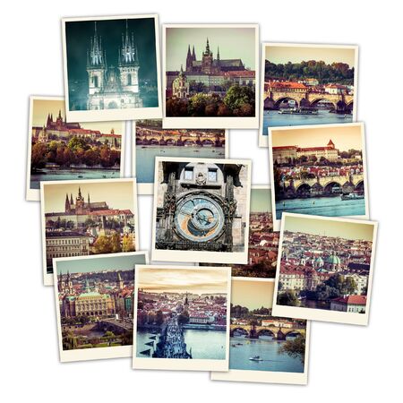 collage of sights and beautiful views of Pragueのeditorial素材