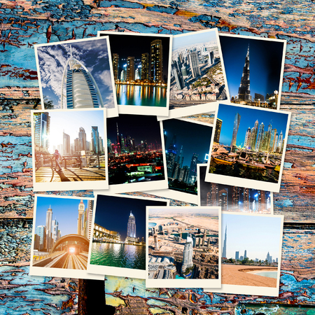 Collage of photos beautiful views of Dubaiのeditorial素材