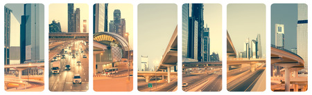 collage of different night views Dubai