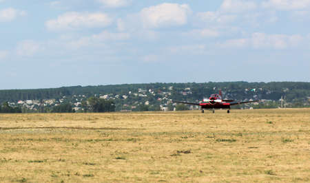 Kharkiv, Ukraine - August 24, 2015: plane starting flight on Korotych airfield at Kharkiv airshow