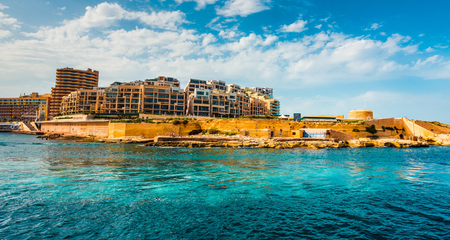 view on Valletta from the harbour in Maltaの写真素材