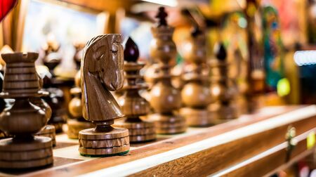 wooden chess on a boardの写真素材