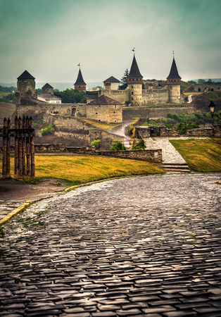 view on Kamenetz-Podolsky fortress from distanceの写真素材
