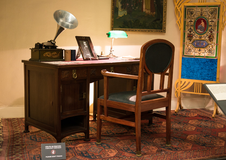 Budapest, Hungary - July 08, 2015: exhibition area stylized like a cabinet in Hungarian National...