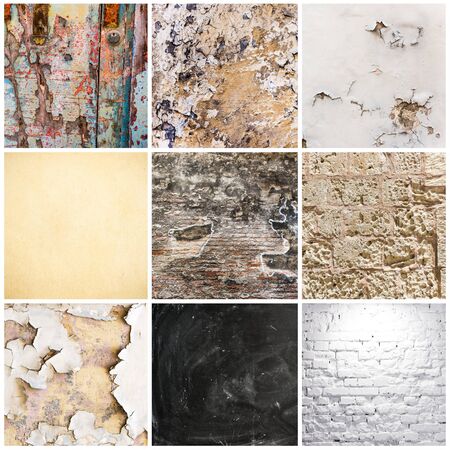 collage of different textural backgrounds
