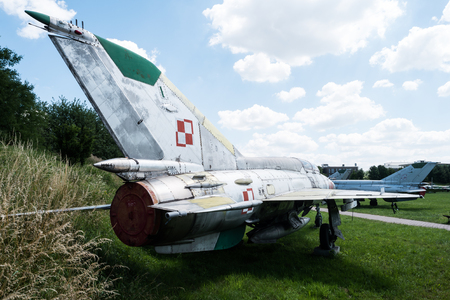 Krakow, Poland - July 02, 2015: jet model in Aviation Museum in Krakowのeditorial素材