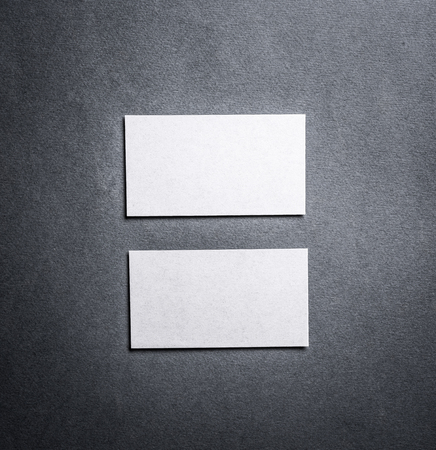 Set of white business cards. Blank business cards for company style.の写真素材