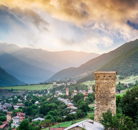 Svan tower in Mestia, Georgia