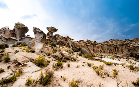 Amazing view of different shaped huge Bolivian mountains rocksの写真素材