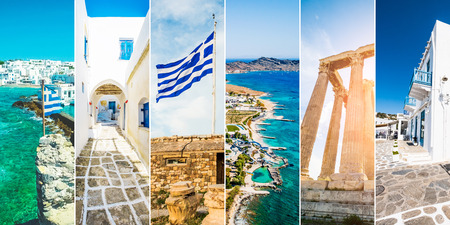 Collage of sights and scenes of Greeceの写真素材