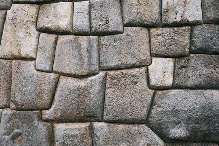 ancient stone strong Sacsayhuaman wallの写真素材