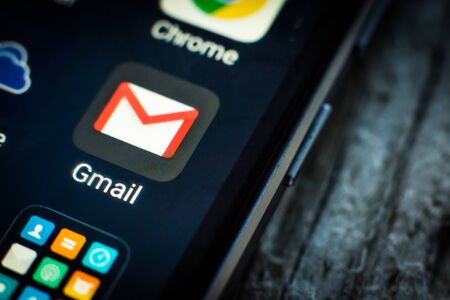 Kharkiv, Ukraine - 23 April, 2018: Gmail application icon on a smartphone screen
