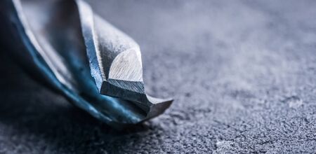 Close up view of metal drill bitの写真素材