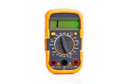 digital multimeter isolated on white backgroundの写真素材