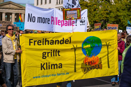Berlin, Germany - 20 september 2019: Climate change strike. Demonstration in the center of Berlin