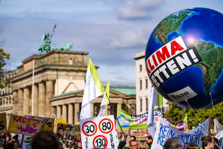 Berlin, Germany - 20 september 2019: Climate change strike. Demonstration in the center of Berlin