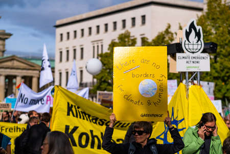 Berlin, Germany - 20 september 2019: Climate change strike. Demonstration in the center of Berlinのeditorial素材