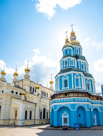 Kharkiv, Ukraine - 20 July 2019: Pokrovsky Cathedral in center of Kharkov