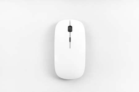 Top view of wireless mouse on white background