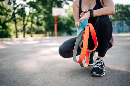 Woman exercising outdoors