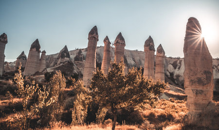 Structures of Love valley in Turkeyの写真素材