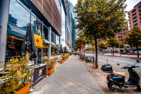 Sidewalk leading towards Potsdamer Platzのeditorial素材