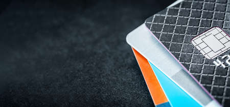 Credit cards stackの写真素材