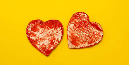 Red hearts concept of loveの写真素材