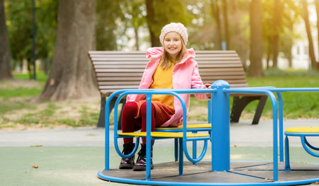 School girl on playground