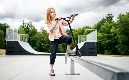 Girl with scooter