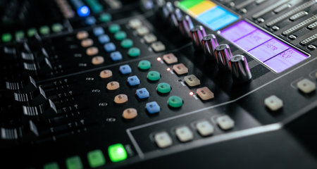 Sound control music mixer in record studioの写真素材