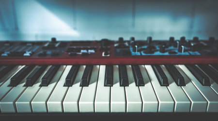Piano keyboard coseupの写真素材
