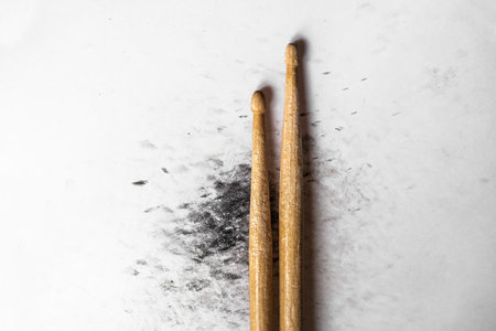 Drumsticks for drum perfomanceの写真素材