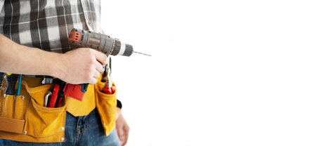 Man wearing tool belt