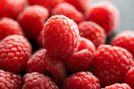 Fresh red raspberries
