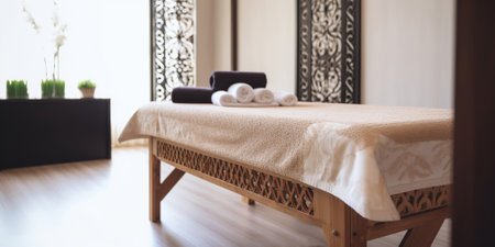 Thai massage table in spa salonの素材
