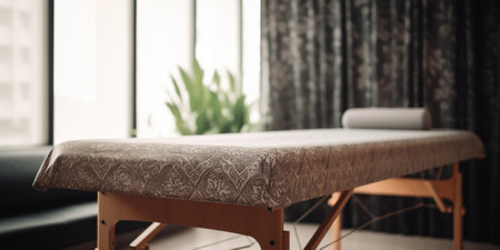 spa massage table in a room close up viewの素材