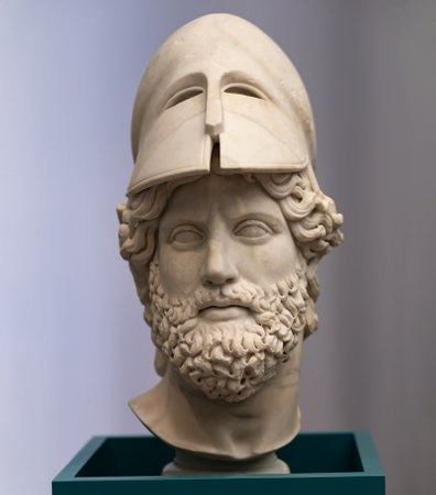 Berlin, Germany - 18 September 2019: Famous bust of model military commander in Berlin Altes museum....