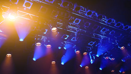 ceiling spotlights working during the show