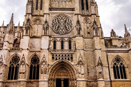 Bordeaux Cathedral, Roman Catholic Saint Andrew church. Famous Bordeaux tourist sigthseen building.の写真素材