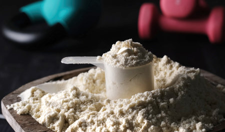 Dry Protein and Sports Supplements for healthy and active lifestyleの写真素材
